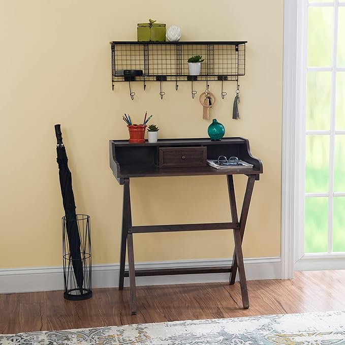 Linon Mable Folding Desk, Walnut