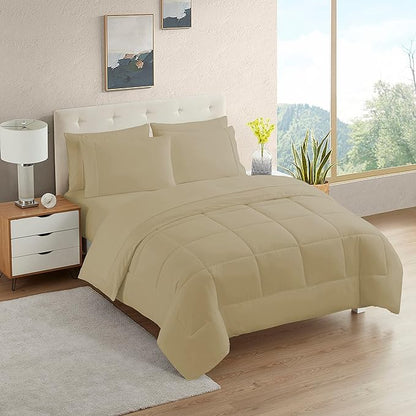Sweet Home Collection College Bedding Set, 5 Piece Twin XL Size Bed in a Bag, Taupe