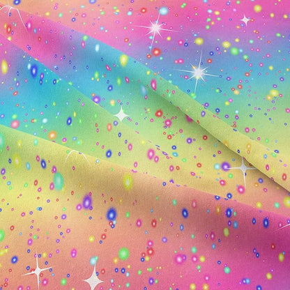 Twin Bedding Set Teen Girls, Galaxy Twinkle Comforter for Kids, Colorful Rainbow Bedding Set for All Season (Twin, 2 Pieces)