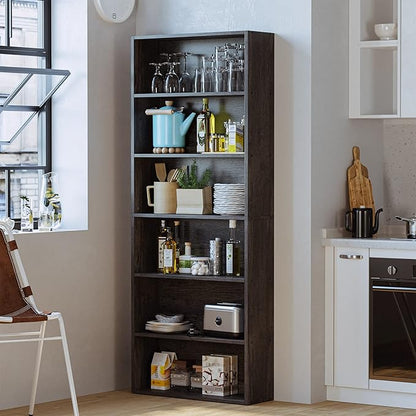 IRONCK Bookshelves and Bookcases Floor Standing 6 Tier Display Storage Shelves 70in Tall Bookcase Home Decor Furniture for Home Office, Living Room, Bed Room