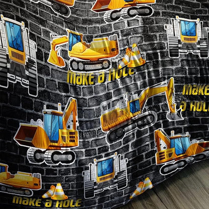 Axolotl Excavator Bedding Set Twin Size,Yellow Excavator Bed Comforter for Kids Boys Teens,Tractor Truck Bedding Set for Boys,Construction Bedding Set for Boys,1 Quilt 2 Pillowcases,Deep Grey