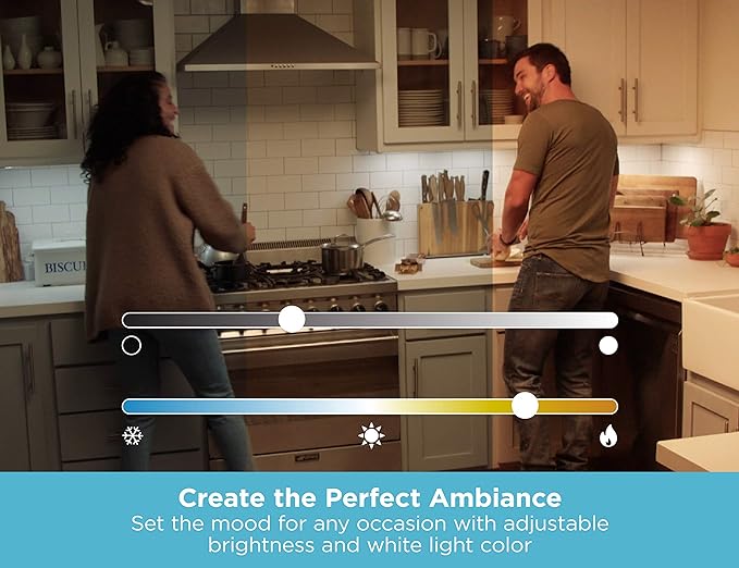 BLACK+DECKER Works with Alexa Smart Under Cabinet Lighting Kit, Adjustable LEDs, (6) 9" Bars, White
