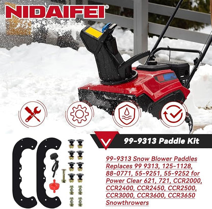 99-9313 Snow Blower Paddles Replaces 125-1128 88-0771 55-9250 55-9251 55-9252 73-046 780-180 for Toro 210R 621 720E 721E 721r CCR2000 CCR2400 CCR2400E CCR2450 CCR2500 CCR3650 Snowthrower