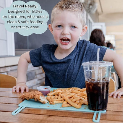 Silicone Placemats for Toddlers with Patented Edge Bumper | Kids Placemats Non Slip Travel Ready | Baby Placemat BPA Free for Restaurant Dining Table | Ballet Pink
