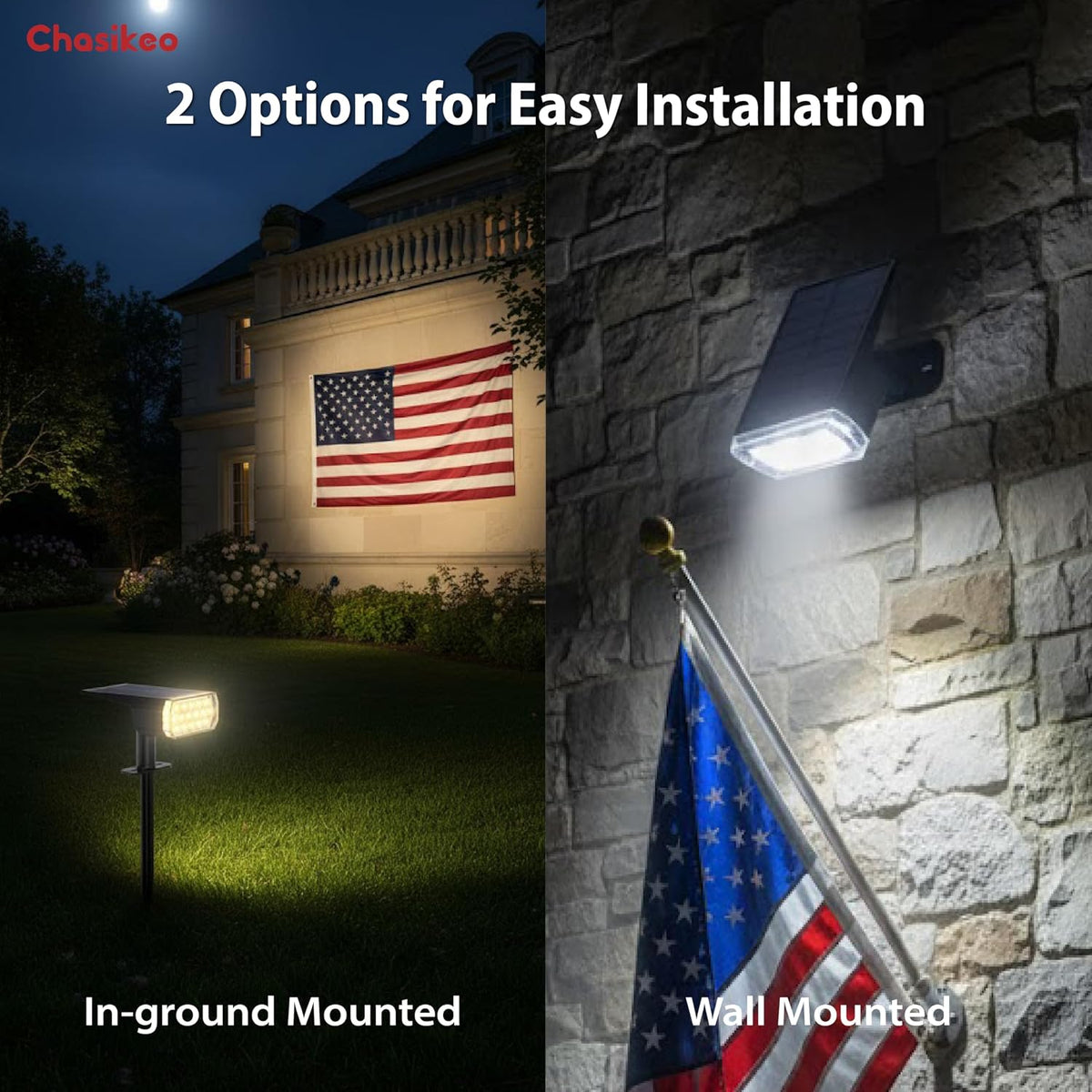 Solar Lights Outdoor Waterproof, 3 Lighting Modes Solar Spot Lights Outdoor | LED Solar Spotlights, Ultra Bright Dusk-to-Dawn Uplights for Garden, Landscape, Yard, Pathway, IP65, Auto On/Off