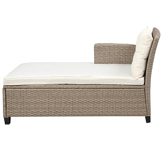 Patio Furniture Sets, 4 Pcs Outdoor Conversation Set All Weather Wicker Ratten Sectional Sofa with 2-Seater Sofá and lounge Couch&Chair, Coffee Table, Seat Cushions, fit for Yard Garden Porch