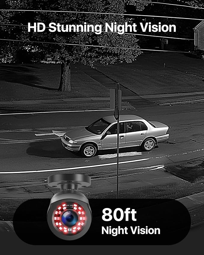 ZOSI 3K Lite 8CH Home Security Camera System Outdoor Indoor, AI Human/Vehicle Detection, Night Vision, H.265+ 5MP Lite 8 Channel CCTV DVR, 8pcs 1080P 1920TVL Surveillance Bullet Cameras (No HDD)