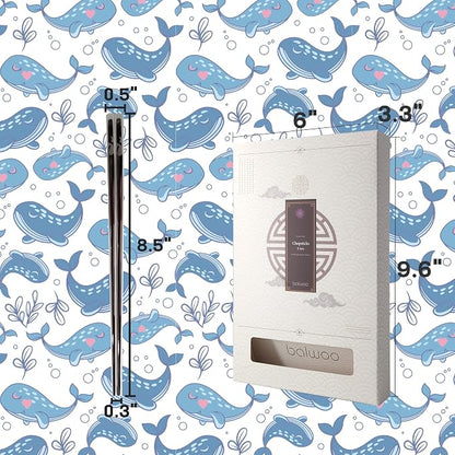 Chopsticks [Made in Korea][5 Sets] 430 Premium Stainless Steel Chopsticks, Mukbang Kitchen Utensil, Cutlery Silverware Stainless Tableware (Whale)
