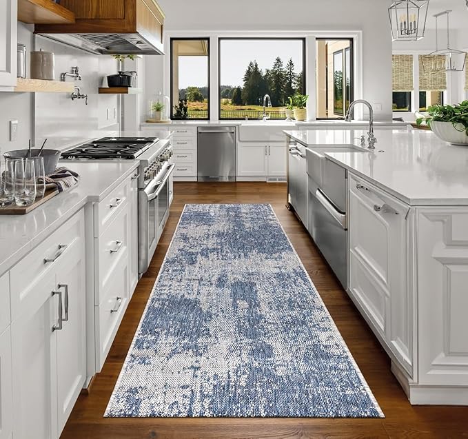 Keen Home Design Terrace Outdoor Runner Rug - 2x10 Washable Indoor/Outdoor Rug for Patio, Kitchen, Balcony, Beach, Garden, Deck and Porch, Size: 2'2"x9'11"