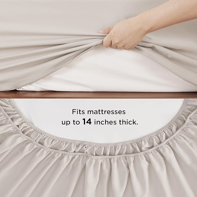 Bedsure Beige Twin Comforter Set - 5 Pieces Solid Twin Bed in a Bag, Twin Bed Set Beige with Quilted Warm Fluffy Comforters, Sheets, Pillowcase & Sham