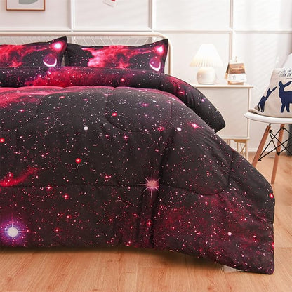 A Nice Night 3D Galaxy Blanket Comforter Bedding Sets Home Textile with Comforter Pillowcase, Full Size