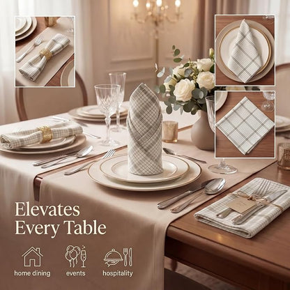 Urban Villa Cloth Napkins Cotton 20x20 (Set of 12) Tiny Checks