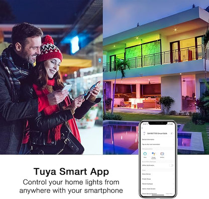DAYBETTER Smart Light Bulbs, RGBCW Wi-Fi Color Changing Led Bulbs Compatible with Alexa & Google Home Assistant, A19 E26 9W 800LM Multicolor Bulb, No Hub Required, 6 Pack