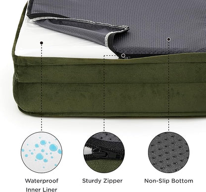 Bedsure Orthopedic Dog Bed for Extra Large Dogs - XL Washable Dog Sofa Beds Large, Supportive Foam Pet Couch Bed with Removable Washable Cover, Waterproof Lining and Nonskid Bottom, Winter Moss