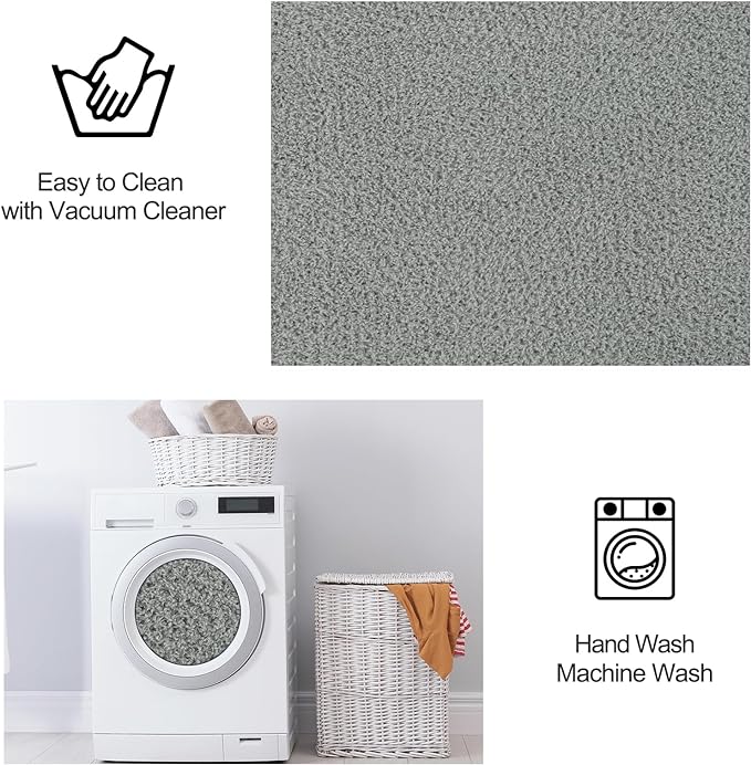 Area Rugs for Bedroom Living Room, 5x8 Grey Super Soft Comfy Thickened Memory-Foam Indoor Carpets, Modern Aesthetic Minimalist Carpet for Boys Girls Adults Apartment Nursery Home Décor