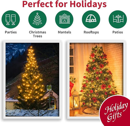 100 Count Yellow - String Lights - 21.6FT LED Christmas Lights, Mini led Lights for Indoor Outdoor Home Holiday Party Wedding Independence Day Decoration