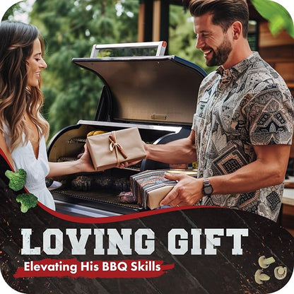 KITCHEN PERFECTION Silicone Smoker BBQ Gloves - Heat Resistant Oven Mitts | Waterproof, 5-Finger Design For A Better Grip, for Pitmasters, Meat Smoking, Grilling, Cooking, Frying Turkey | Grill Gift