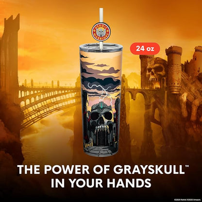 Dragon Glassware x Masters of the Universe Tumbler, 24oz - Castle Grayskull | Vacuum Insulated Stainless Steel Tumbler with Straw & Lid; With Straw Topper; Official Masters of the Universe 2026 Movie Cup