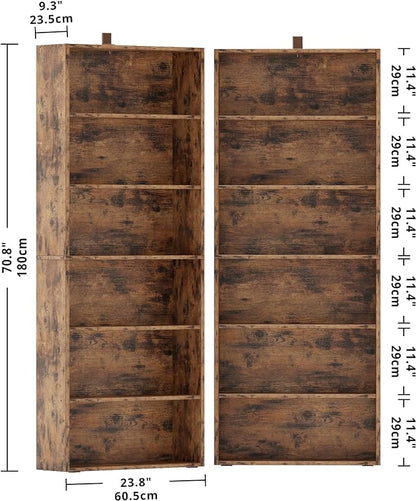 IRONCK Bookshelves and Bookcases Set of 2 Floor Standing 6 Tier Display Storage Shelves 70in Tall Bookcase Home Decor Furniture for Home Office, Living Room, Bed Room