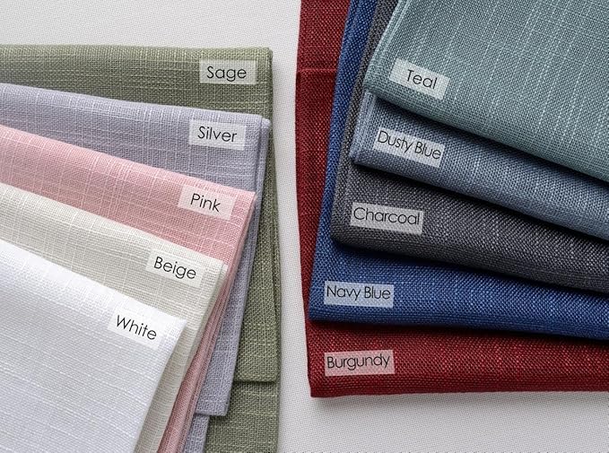 MIUCO Semi Sheer Curtains Poly Linen Textured Solid Grommet Curtains 63 Inches Long for Living Room 2 Panels (2 x 37 Wide x 63" Long) Teal