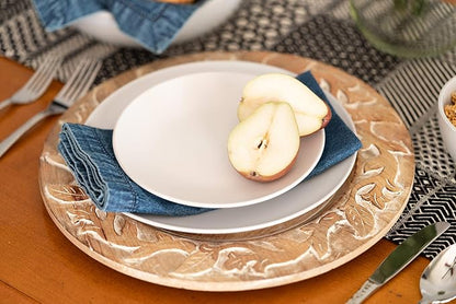 10 Strawberry Street Wazee Matte 10.5" Coupe Dinner Plate, Set of 6, White