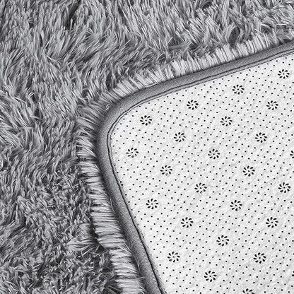 YOBATH Fluffy Shaggy Area Rugs 6x9 for Living Room Bedroom, Soft Fuzzy Shag Rugs Plush Carpet, Furry Bedside Rug for Kids Baby Girl Room Nursery Décor, Grey
