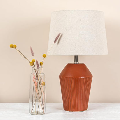 Creative Co-op 13" Round Stoneware Desk Lamp