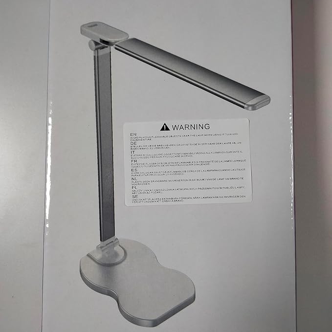 Led Desk Lamp with USB Charging Port, 5 Lighting Colors & 10 Brightness Reading Lamp, Foldable Dimmable LED Desk Light, 3000-6500K, Violin Shape Lamp Desk Lamps for Home Office-White