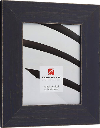 Craig Frames Jasper Wide, 22 x 28 Inch Country Weathered Blue Picture Frame Matted to Display an 18 x 24 Inch Photo