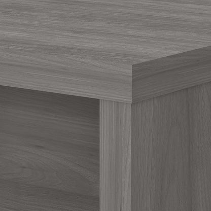 Bush Business Furniture Echo L Shape Desk with Wire Management | Corner Bow Front Table for Home Office with Quick-to-Assemble Hardware, 60W, Modern Gray