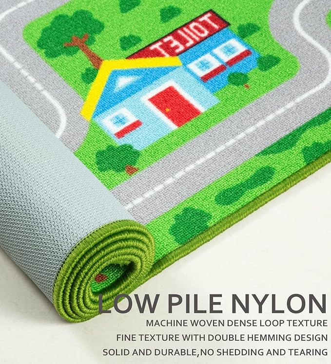 Kids Carpet Playmat Car Play Rug City Life Traffic Road Kids Rug 5' x 6'6" Large Children Educational & Game Area Rug for Toddler Boys Bedroom Playroom Classroom