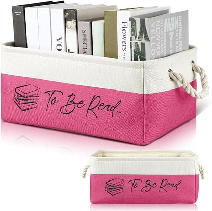 Marsui Book Lover Gifts Tbr Book Storage Basket to Be Read List Storage Bin Bookish Accessories Bookworm Gift for Club Members Student Teacher Reading Accessories