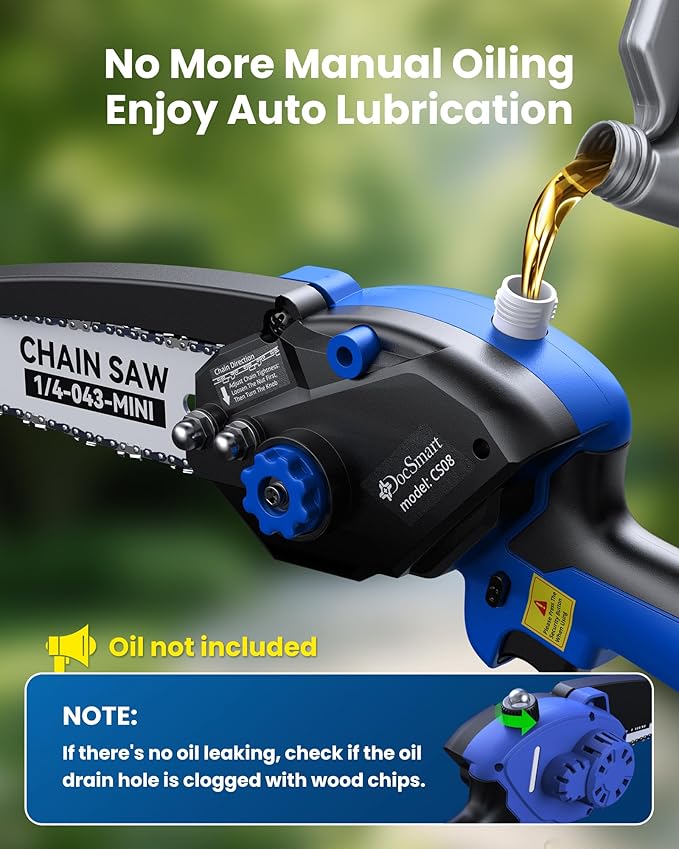 Mini Chainsaw Cordless, 8 inch & 6 inch Electric Chain Saw with 2 Pack Rechargeable Batteries, Battery Powered Handheld Saw Gardening Tools for Trees Branches Trimming Wood Cutting