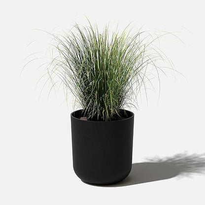 Veradek Round Black Plastic Planter Pots for Indoor/Outdoor Garden Use, with Drainage Holes, Suitable for Small to Large Succulent Plants, Flowers, Modern Interior Plants