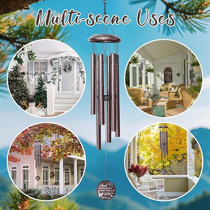 Gifts for Aunt, 25''Wind Chimes, Birthday Gifts for Aunt from Nephew Niece, Best Aunts Ever Gift for Women,Thanksgiving,Christmas Day Gift Ideas for Love Rreminder.