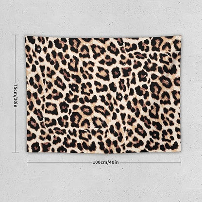 HZOHNAGO Leopard Print Tapestry Rustic Brown Leopard Wild Animal Printed Wall Tapestry Painting Wall Hanging for Bedroom Living Room Dorm 40" W x 30" H