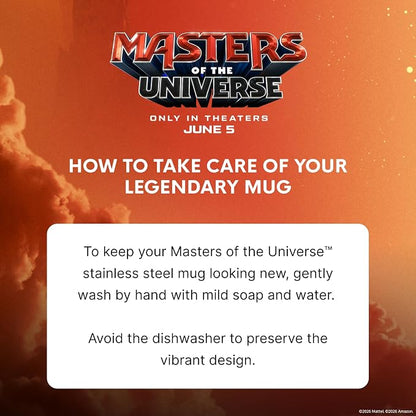 Dragon Glassware x Masters of the Universe Stainless Steel Camp Mug, 12 oz | Insulated Stainless Steel Mug for Coffee, Tea, Matcha, Hot Beverages; Official Masters of the Universe 2026 Movie Mug