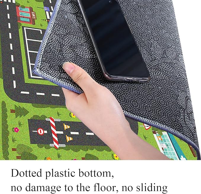 Car Rug Play Mat, Road Rug Carpet for Kids, City Life Educational Road Traffic Carpet for Ages 3-12 Years Old(100×180cm/39×71inch)