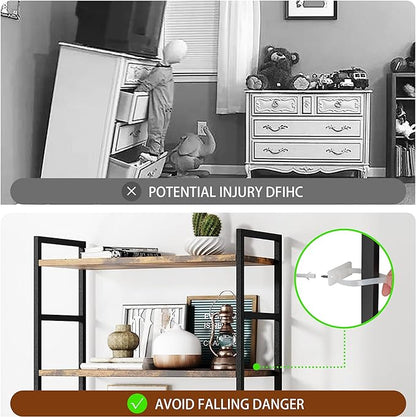 Shintenchi Bookshelf, 5 Tier Bookshelf, Tall Bookcase Shelf for CDs/Movies/Books, Home Office Bookcase Shelf Storage Organizer, Modern Book Shelf for Bedroom/Living Room/Home Office, Rustic Brown