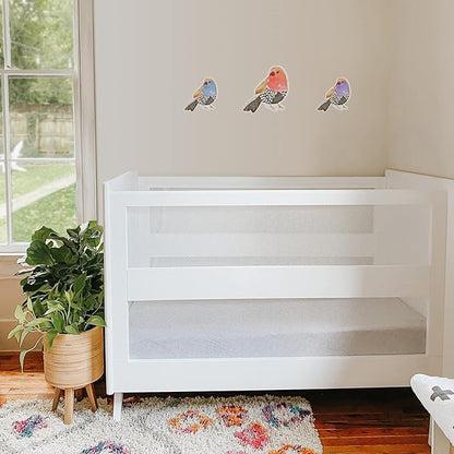 BreathableBaby Breathable Mesh 3-in-1 Convertible Crib (Toddler Bed Kit Sold Separately) — White — Two Adjustable Mattress Heights — Greenguard Gold Certified