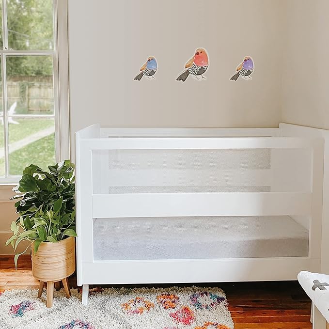 BreathableBaby Breathable Mesh 3-in-1 Convertible Crib (Toddler Bed Kit Sold Separately) — White — Two Adjustable Mattress Heights — Greenguard Gold Certified