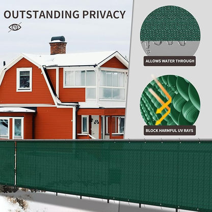 LOVE STORY Custom Size 3'x22' Dark Green Balcony Privacy Screen,UV Block Privacy Fence Screen,90% Shield for Outdoor Pool Garden Apartment Railing