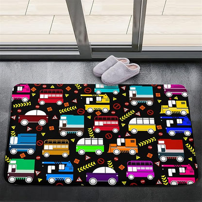 Car Play Mat Kids Rugs for Playroom Car Track Rug Kids Mat Construction Play Mat Car Play Rug Car Carpet for Kids Carpet for Bedroom Truck Rugs for Boys Room,Black 2'×3'