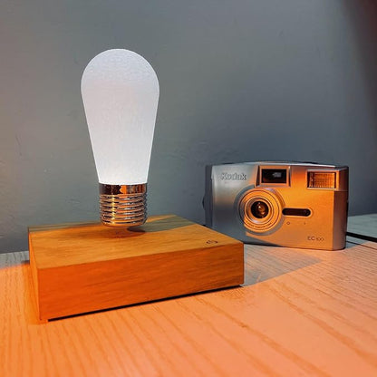 HCNT Floating Light Bulb, Magnetic Levitating LED Desk Lamp Table lamp Night Light, 360 Degree Automatic Rotating Light, Unique Gifts for Christmas Office Decor