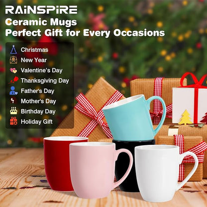 Urbanstrive 16 oz Large Coffee Mug with Handle Tea Cup Novelty Coffee Cup Idea Gift for Men Women Office Work, Black