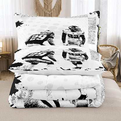 Bodhi Football Comforter Set Full for Boys Kids American Football Bedding Set Sport Football Player Comforter,American Football Comforter with Pillowcase,Football Quilt,Full Size #4002