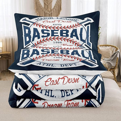 Bodhi Sports Comforter for Boys,Baseball Comforter Set Twin,Boys Comforter Set Twin Size,Baseball Bedding Set for Kids,Teen Comforter Bedding Set Twin with Pillowcases