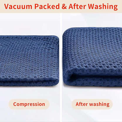Homaxy 100% Cotton Waffle Weave Kitchen Dish Towels 24-Pack, Navy Blue | 13 x 28 Inches, Ultra Soft Absorbent Dish Towels, Quick Drying Cleaning Towels