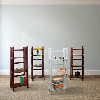 Casual Home 3-Shelf Folding Bookcase (14" Wide)-Walnut