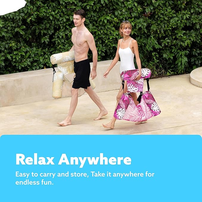SLOOSH Inflatable Pool Floats Adult,2 Packs Floating Lounge Chairs,Blow up Pool Noodles for Adult Heavy Duty,Floating Chair for Party Summer Water Beach Lake Fun